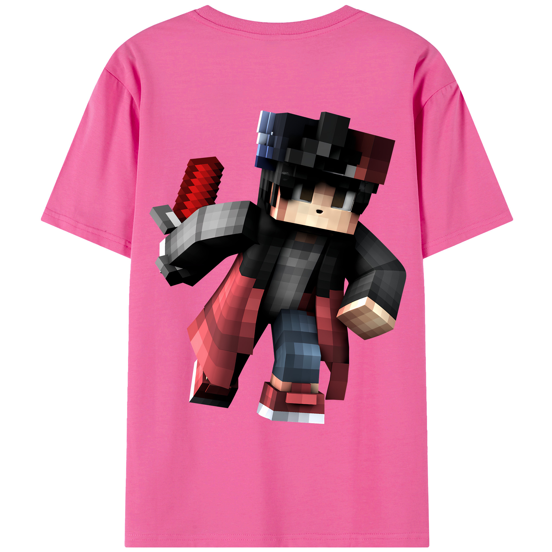 （画像用） マインクラフト ブロックの世界 Minecraft MC Block world レディース半袖Tシャツ(バックプリント)
